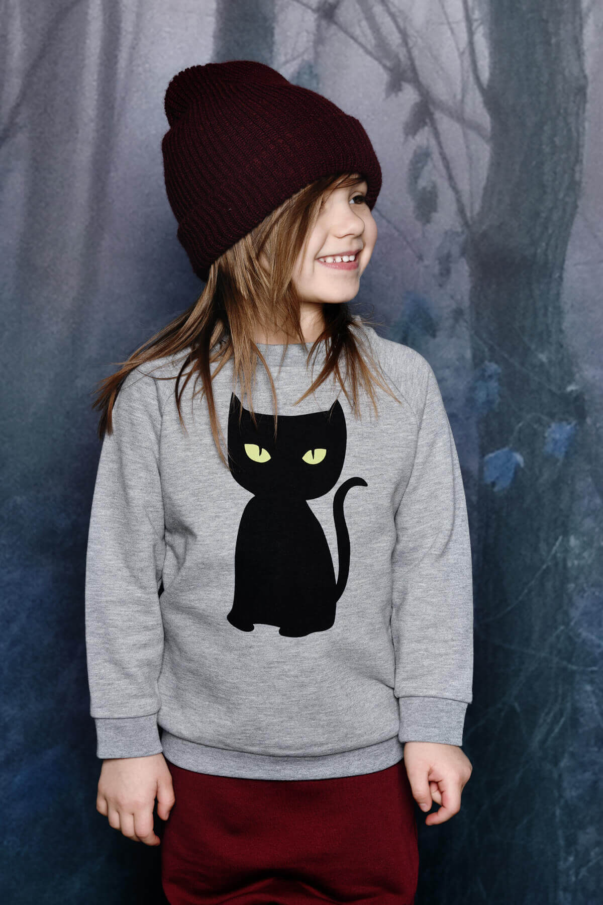 black cat sweater unisex certified Little Man Happy