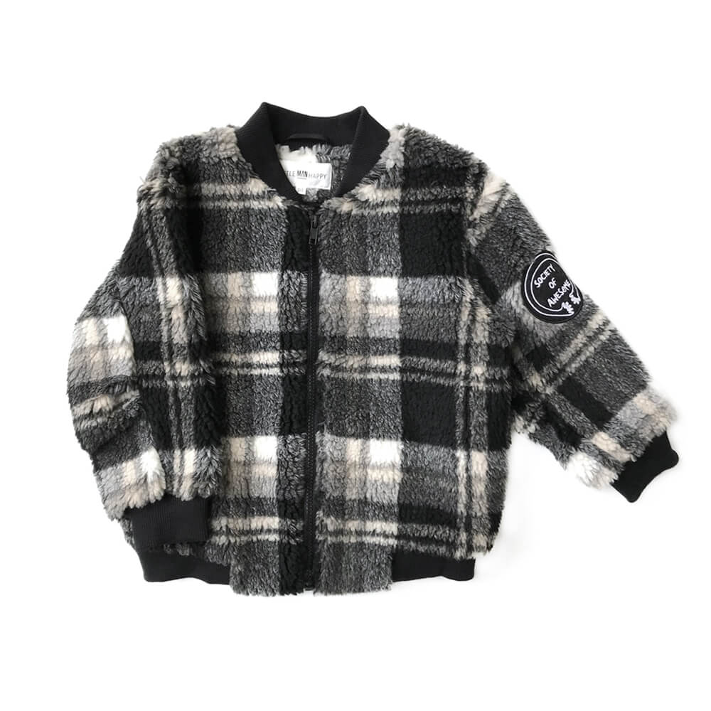 fluffy checkered jacket
