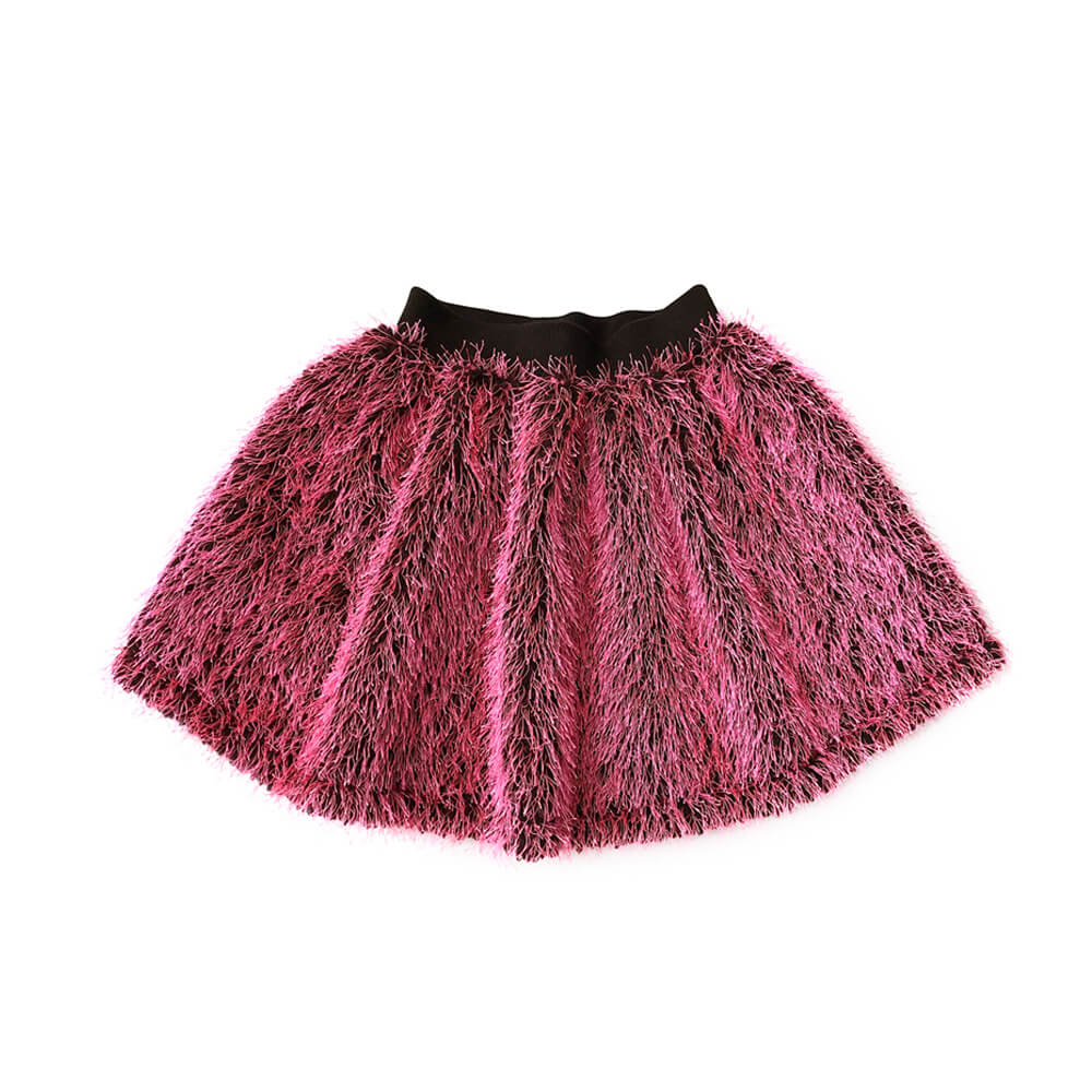 pink fringe skirt
