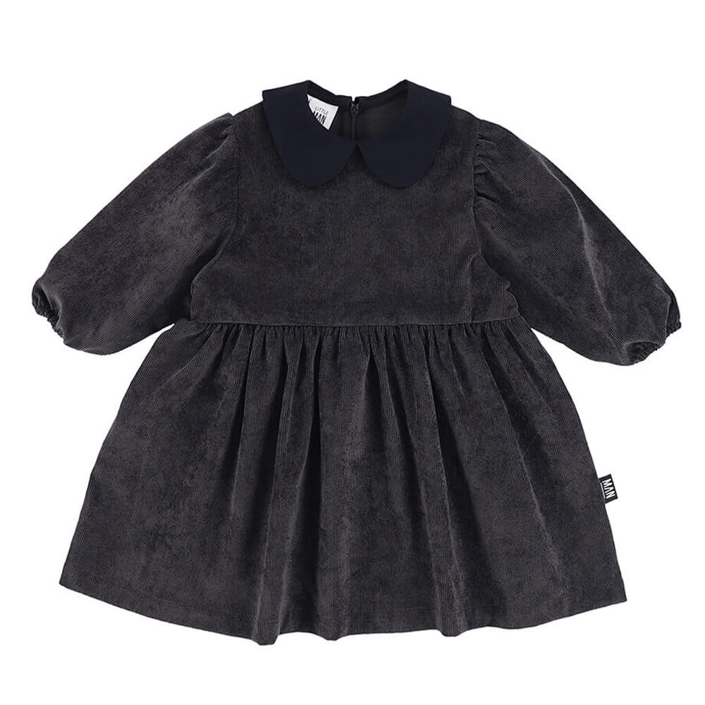 grey corduroy dress for kids | unisex | organic | Little Man Happy