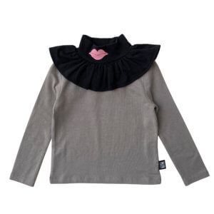 grey frill turtleneck for kids