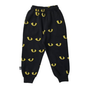black cat eye sweatpants back