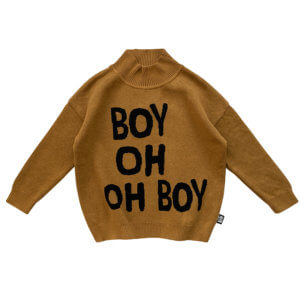 knitted high collar sweater for kids