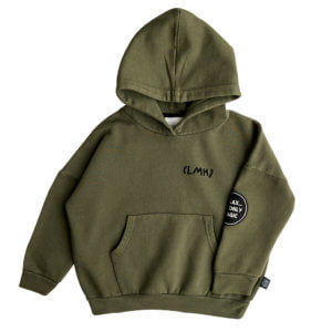 green garment dye hoodie front