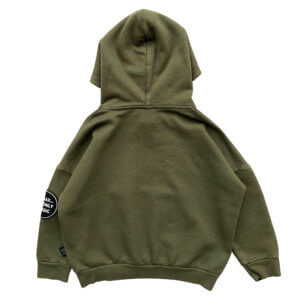 green garment dye hoodie back