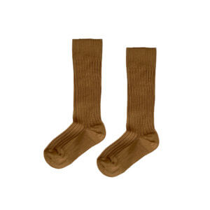 brown ribbed knee socks for kids