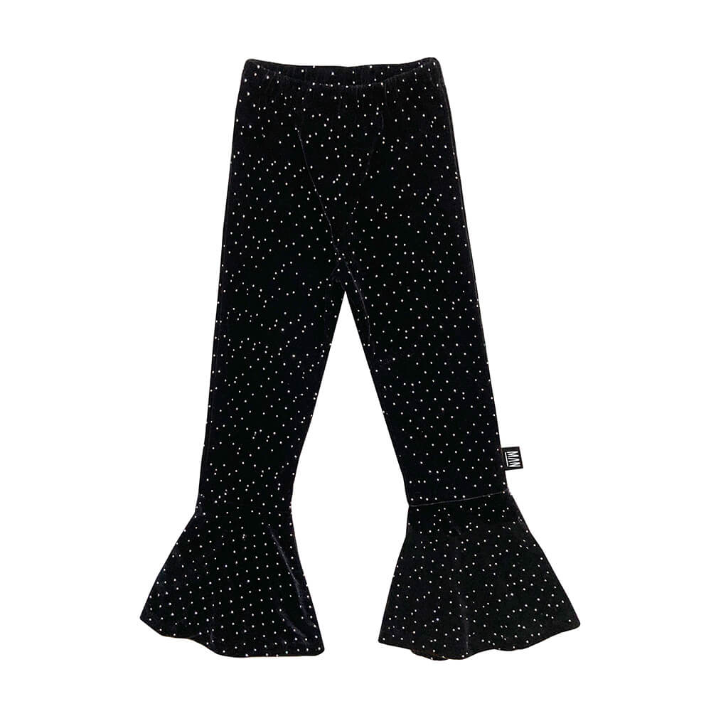 flared leggings with crystal dots