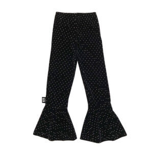 flared leggings with crystal dots back
