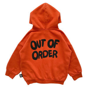 red kids hoodie back