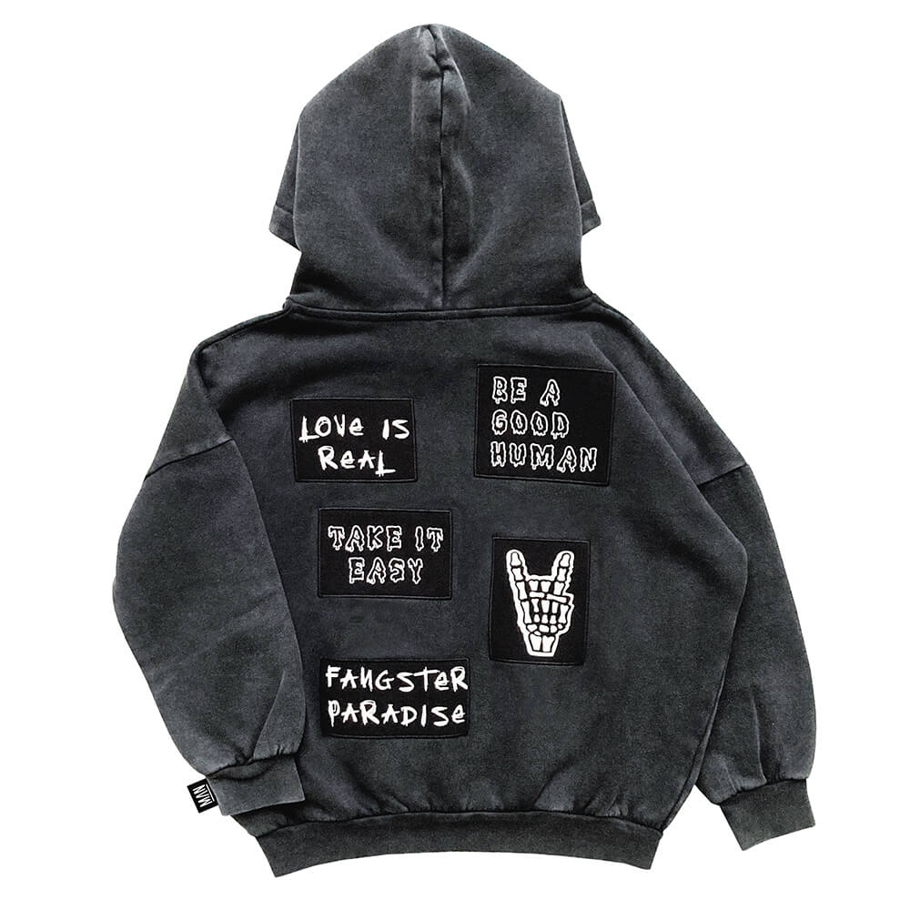 patched kids hoodie back