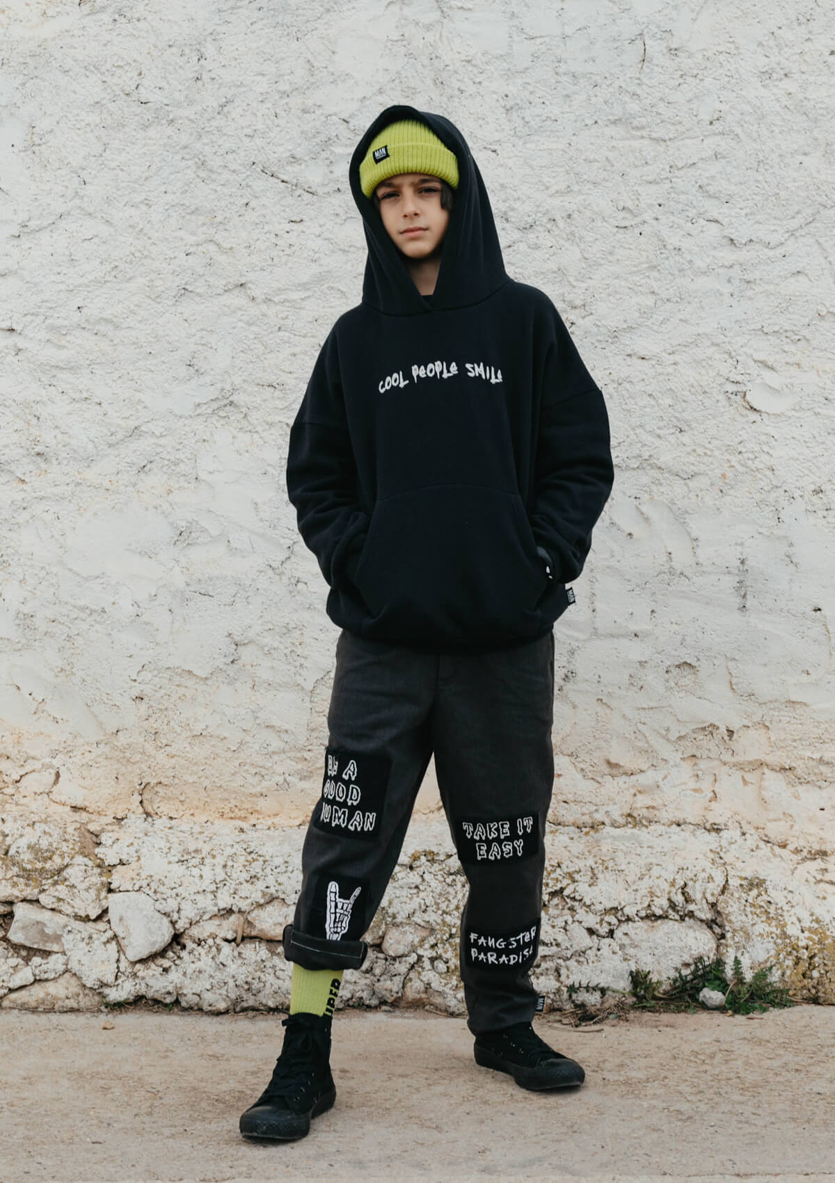 black kids hoodie | unisex | organic | Little Man Happy