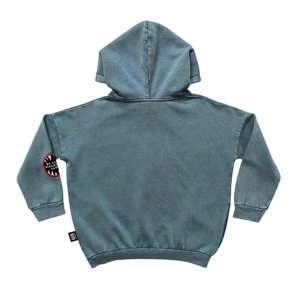 blue scary hoodie back