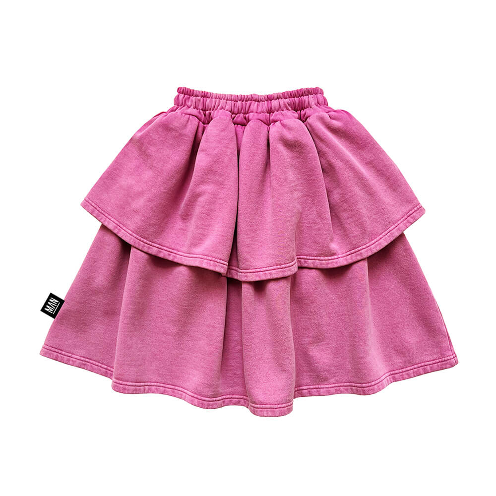 pink layered skirt back