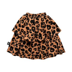 leopard layered skirt back