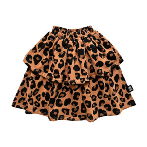 leopard layered skirt