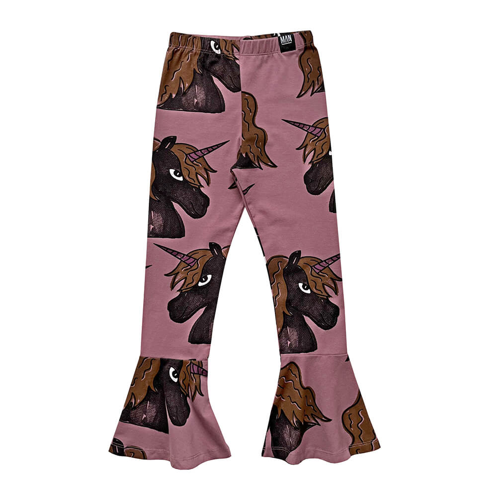 pink flared leggings for kids, sensational, groovy