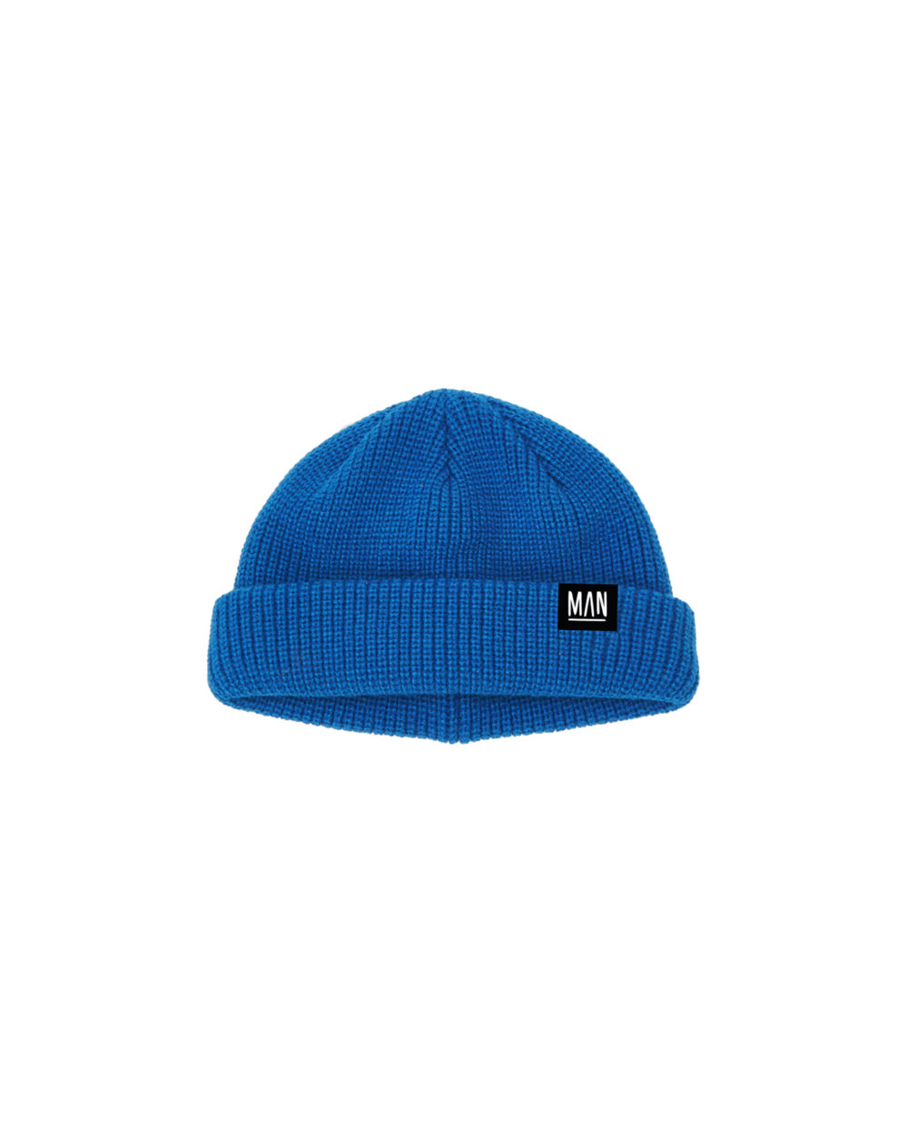 blue wool beanie front