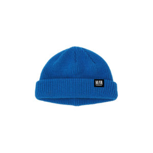 blue wool beanie front