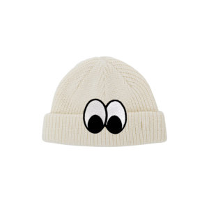 white wool beanie