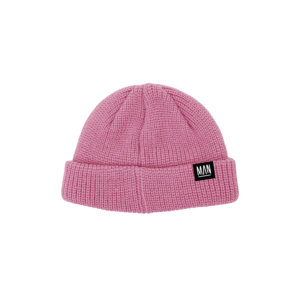 pink wool beanie back