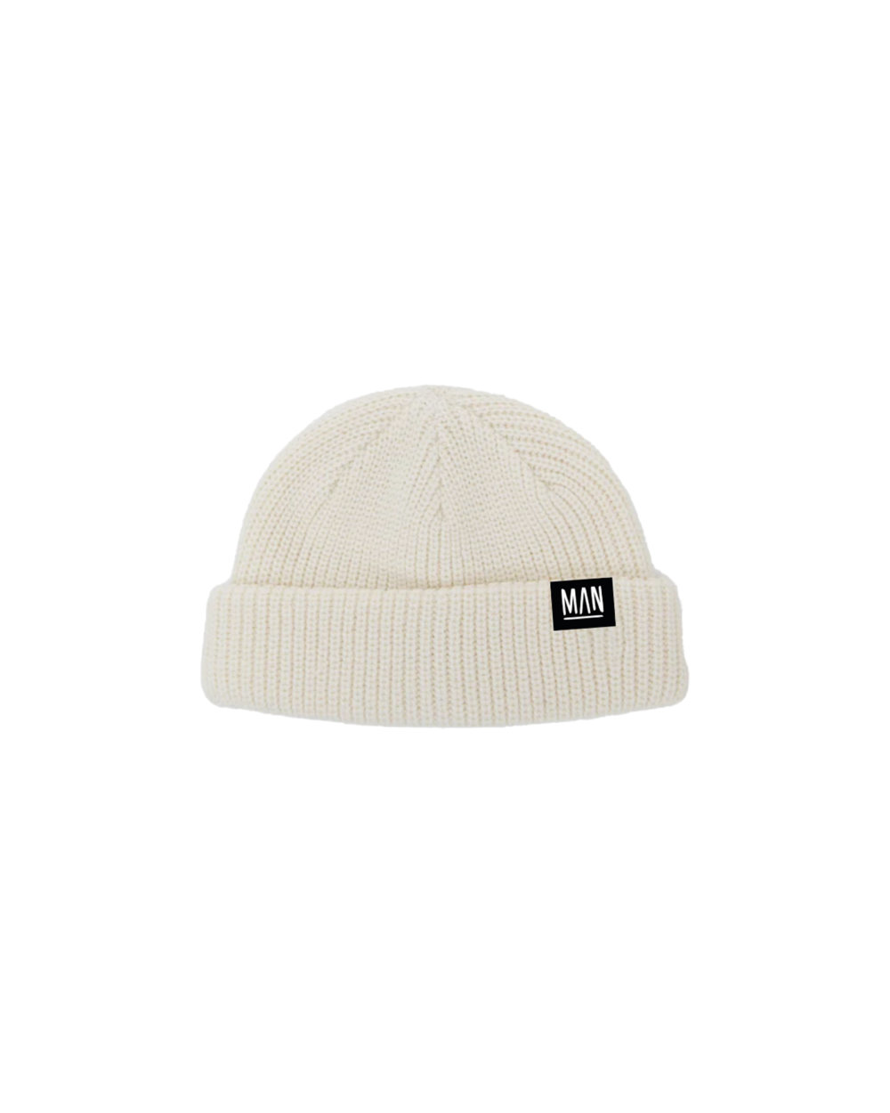white wool beanie front