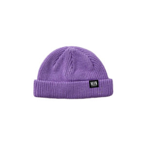 purple wool beanie front