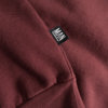 red unisex hoodie detail label