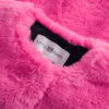 pink fluffy coat detail neck
