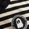 black white longsleeve detail patch