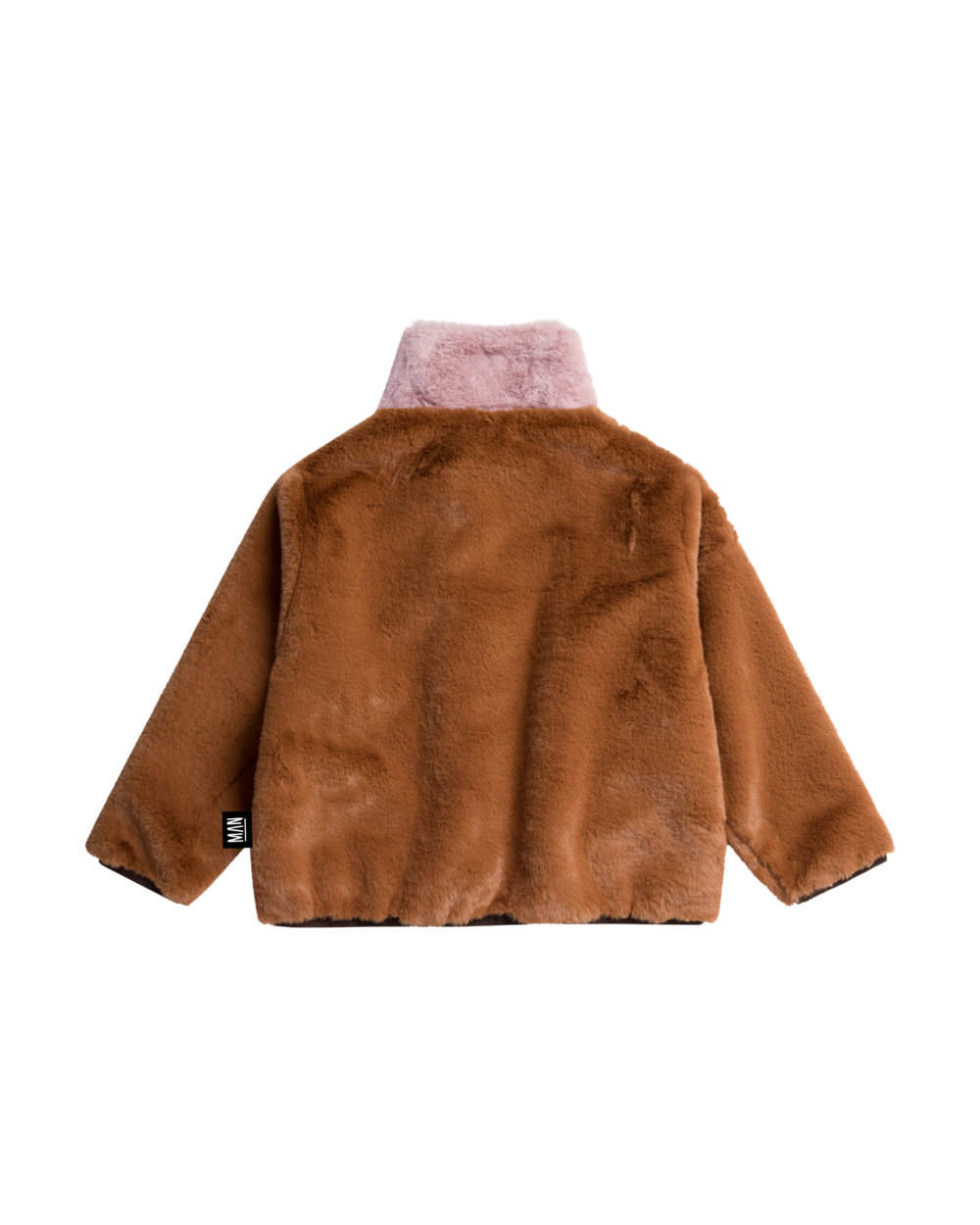 brown fake fur jacket back