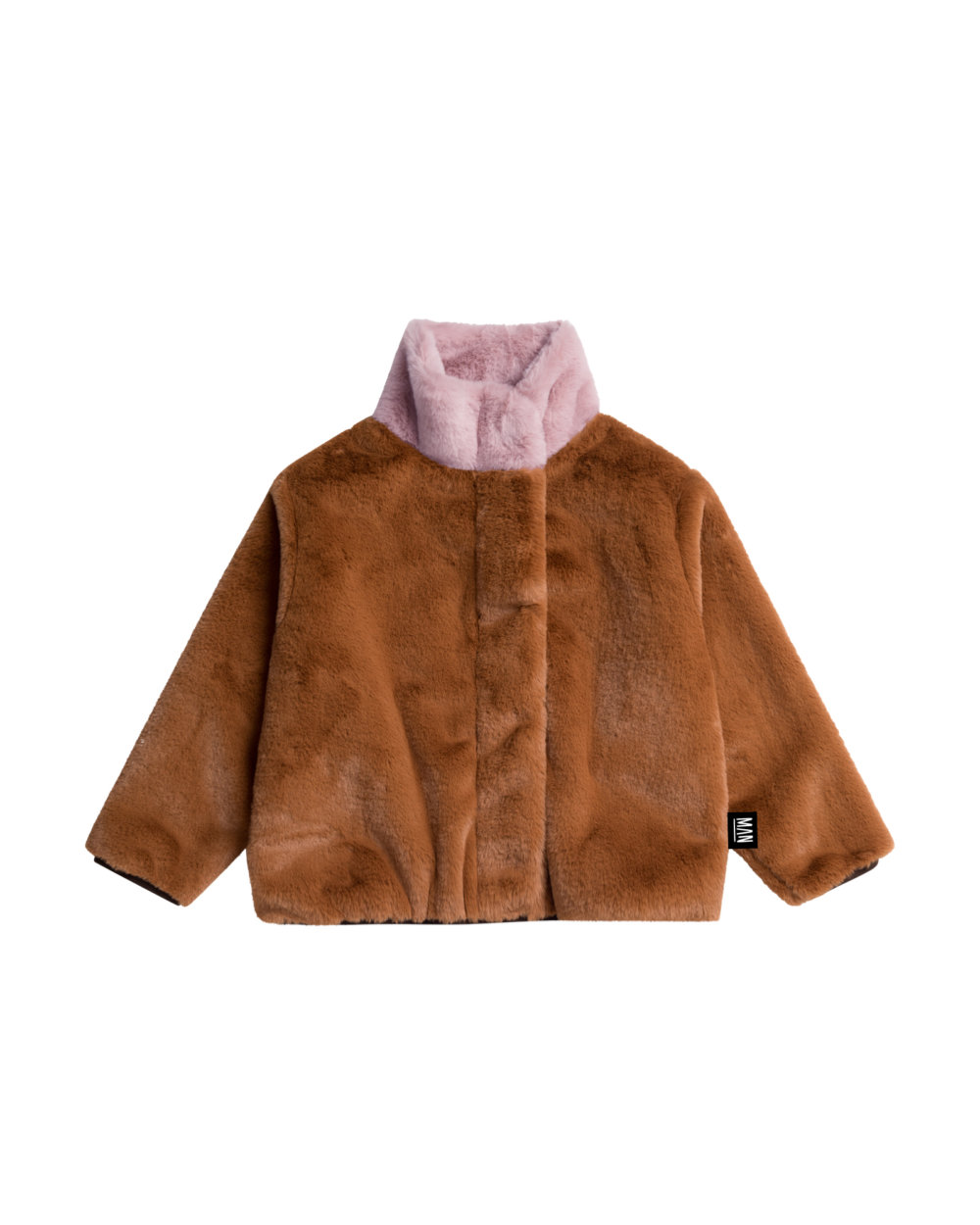 brown fake fur jacket front
