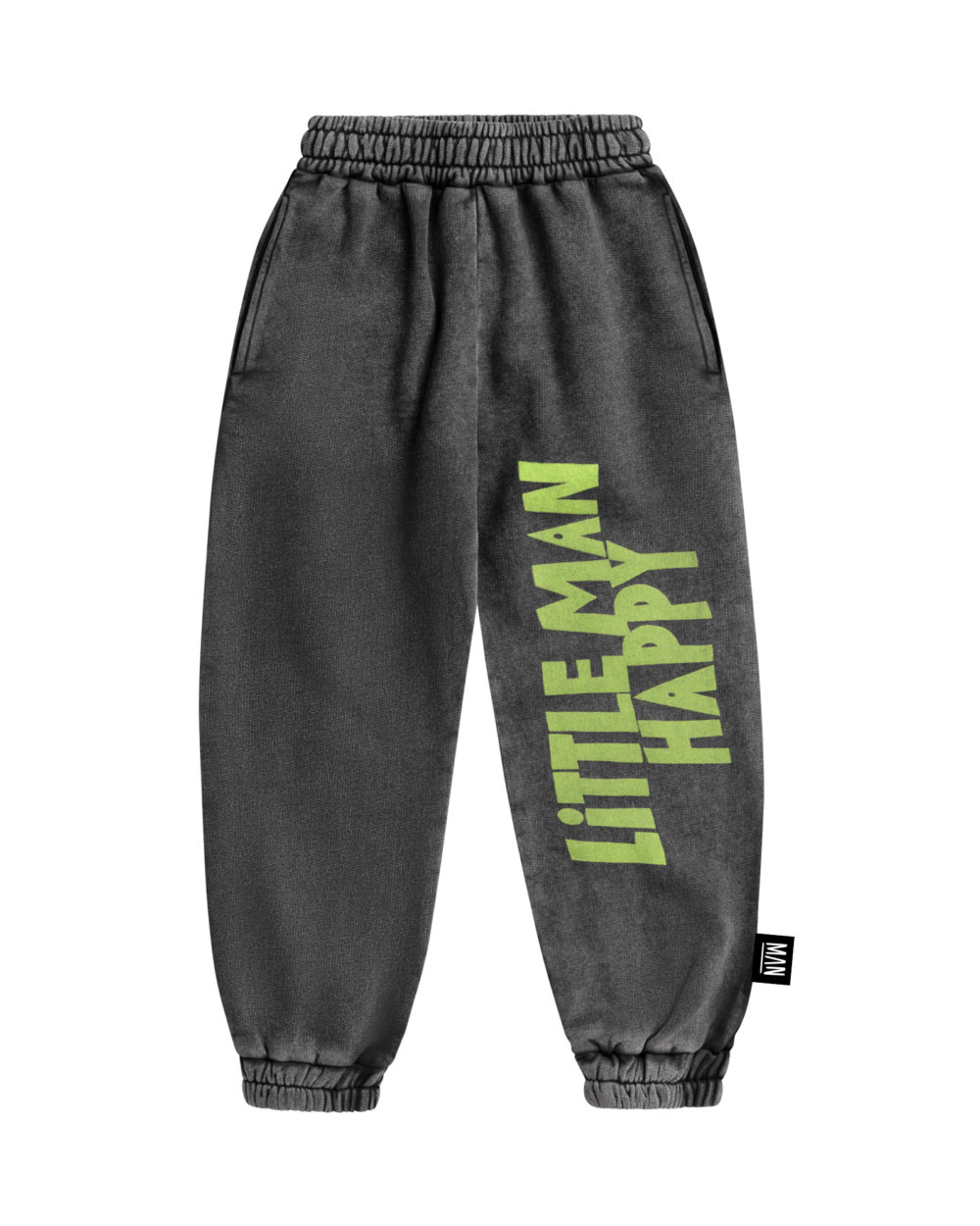 washed black kids jogger front