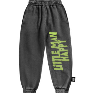 washed black kids jogger front