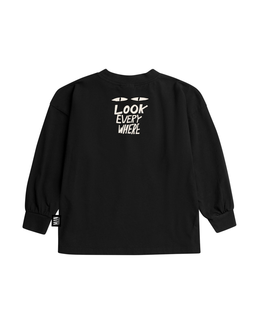 black unisex kids longsleeve back