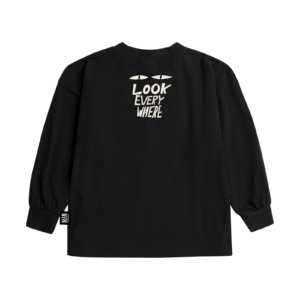 black unisex kids longsleeve back