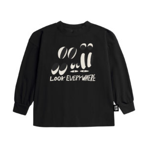 black unisex kids longsleeve front