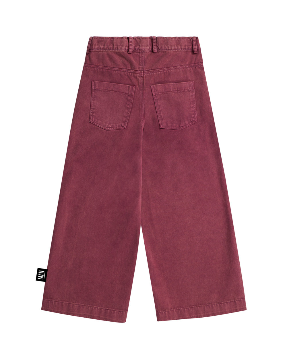 organic red kids pants back