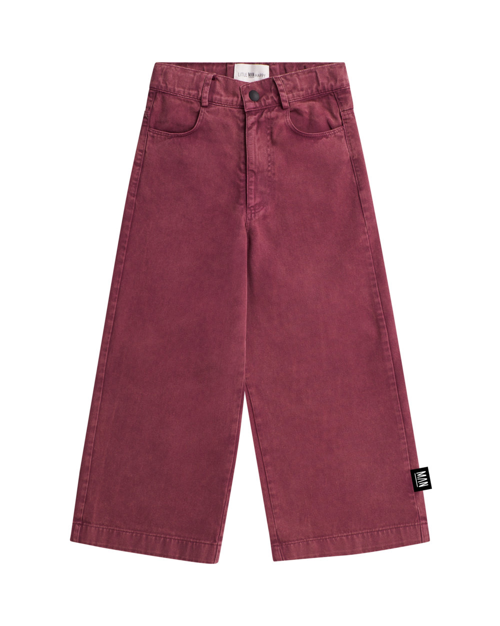 organic red kids pants front