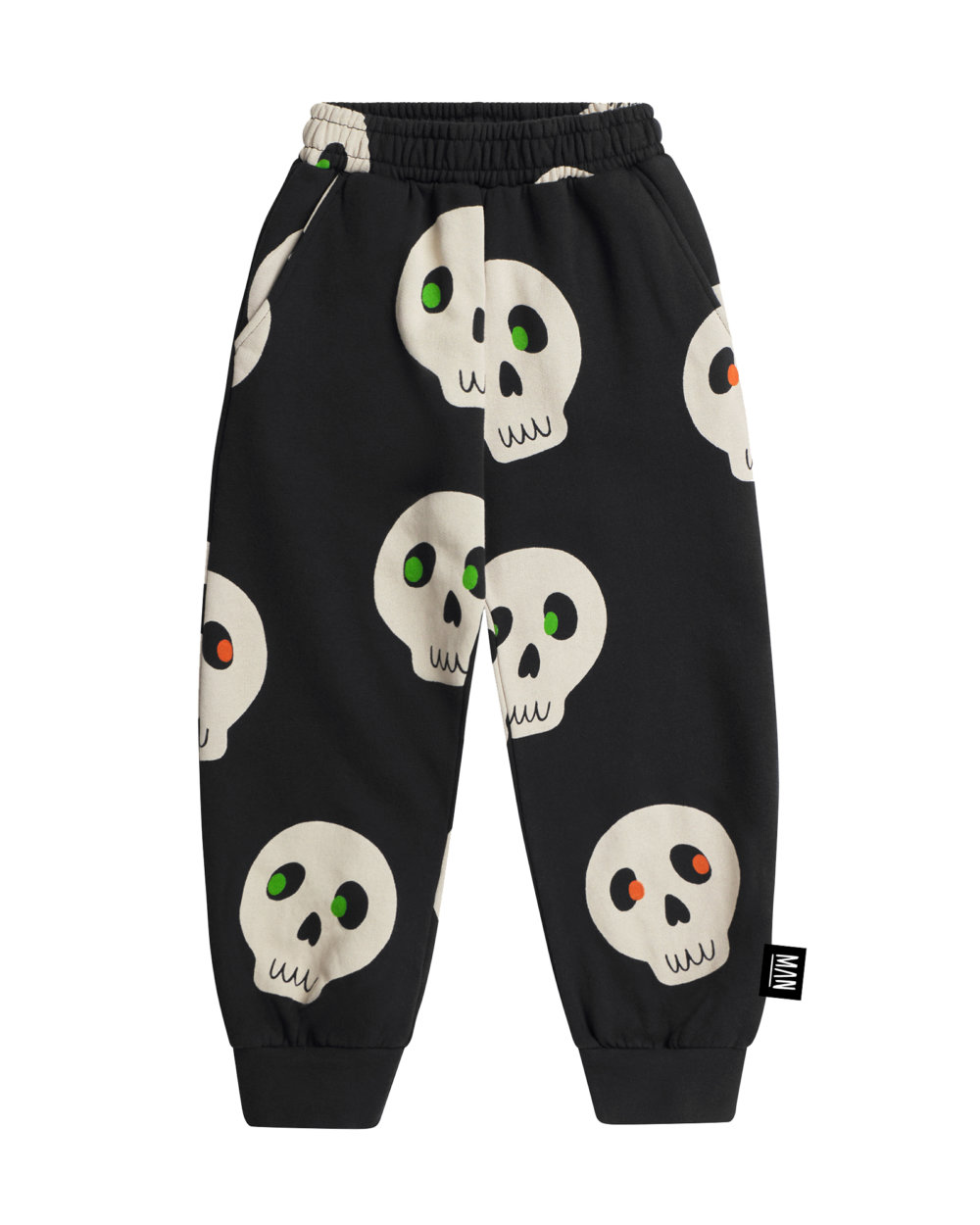 black unisex kids pants front