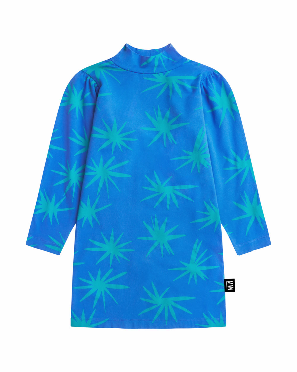 blue turtleneck dress