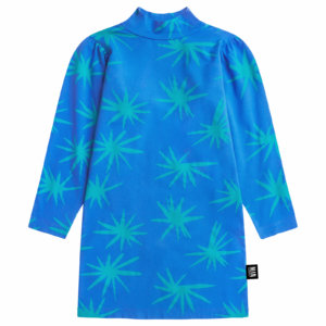 blue turtleneck dress