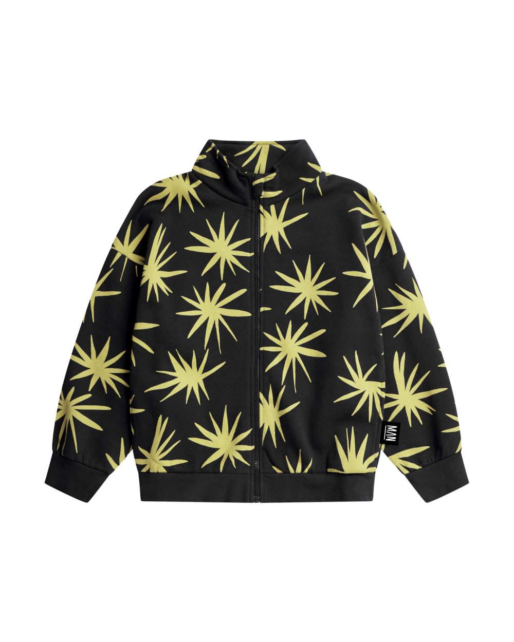 black zip jacket front