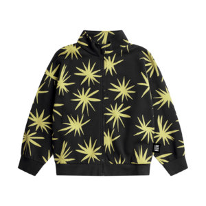 black zip jacket front