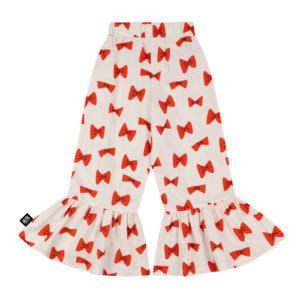 bow print kids pants back