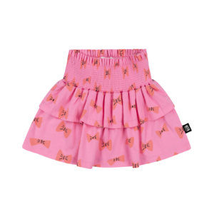 pink kids smocked skirt