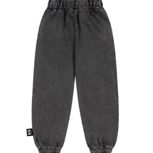 washed black kids joggers back