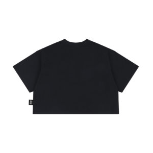 black boxy kids t-shirt back