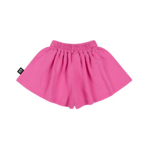 pink wide leg kids shorts back