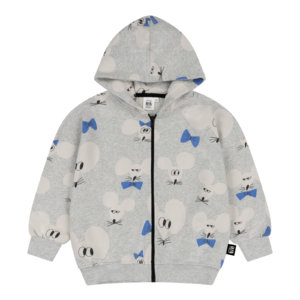 grey melange hoodie jacket