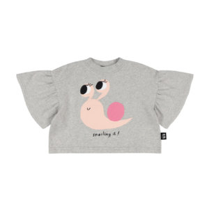 grey puff sleeve tee